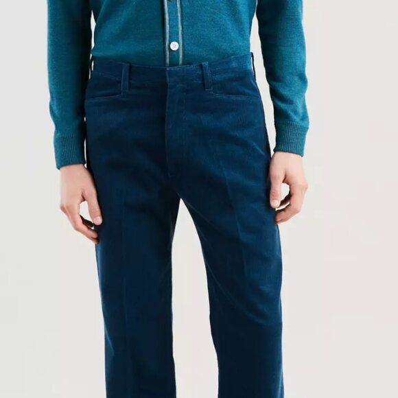 Levi's Sta-Prest men's 32 x 29.5 blue corduroy trousers academia twee casual - Picture 6 of 6
